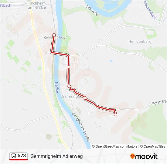 Автобус 573: карта маршрута