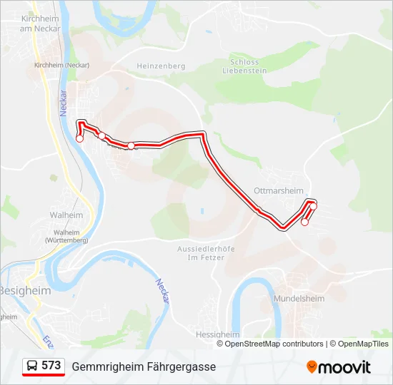 573 Bus Line Map