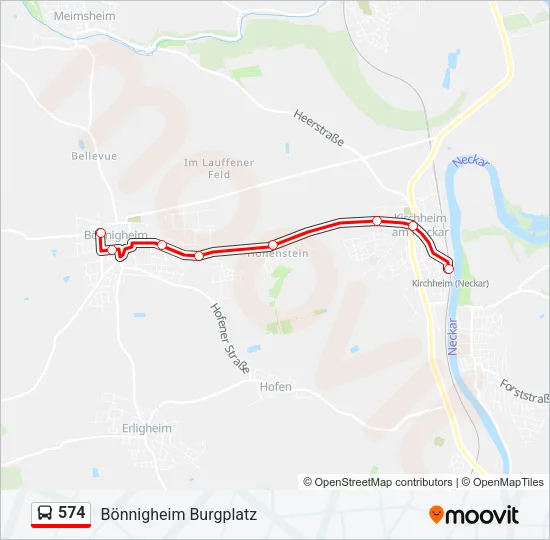 574 Bus Line Map