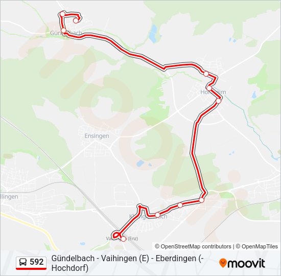 592 Bus Line Map