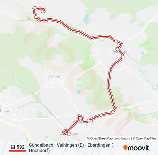 592 Bus Line Map