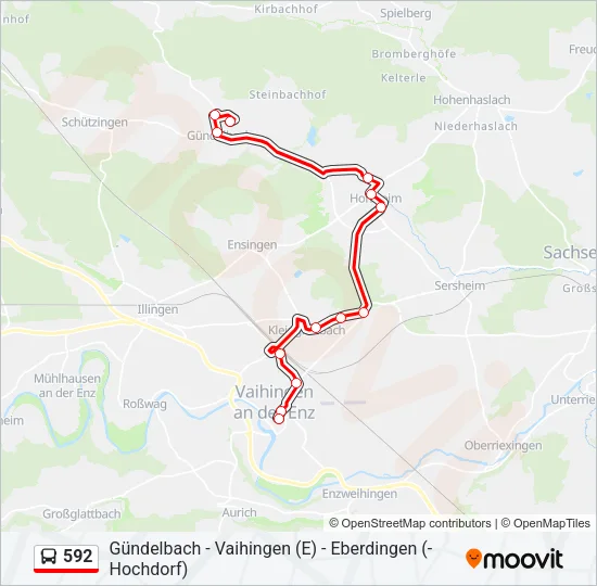 592 Bus Line Map