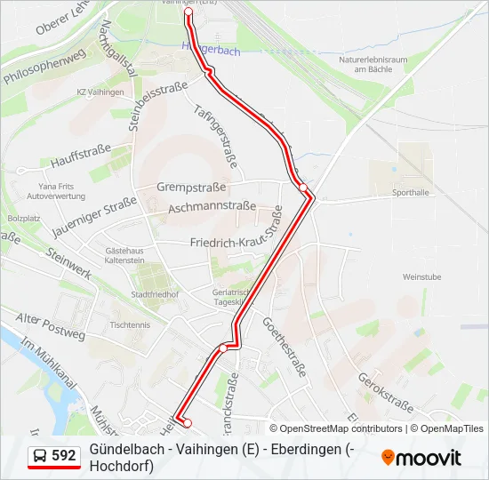 592 Bus Line Map