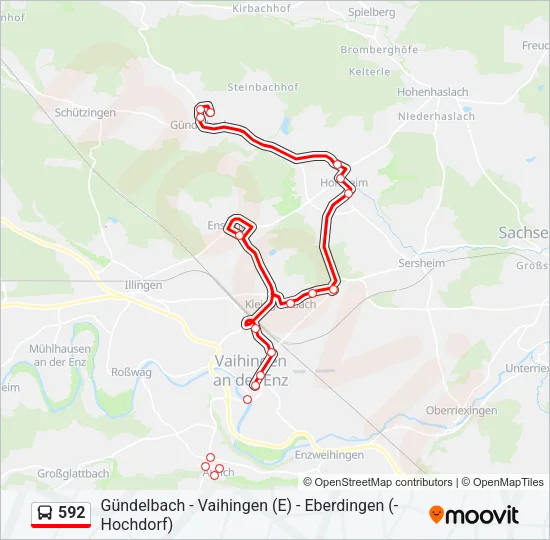 592 Bus Line Map