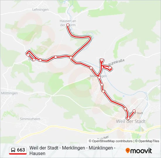 663 Bus Line Map