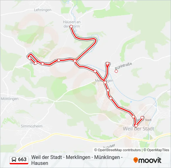 663 Bus Line Map