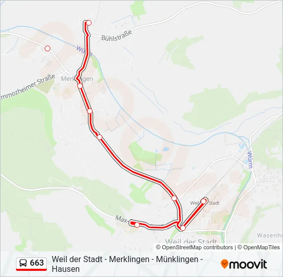663 Bus Line Map