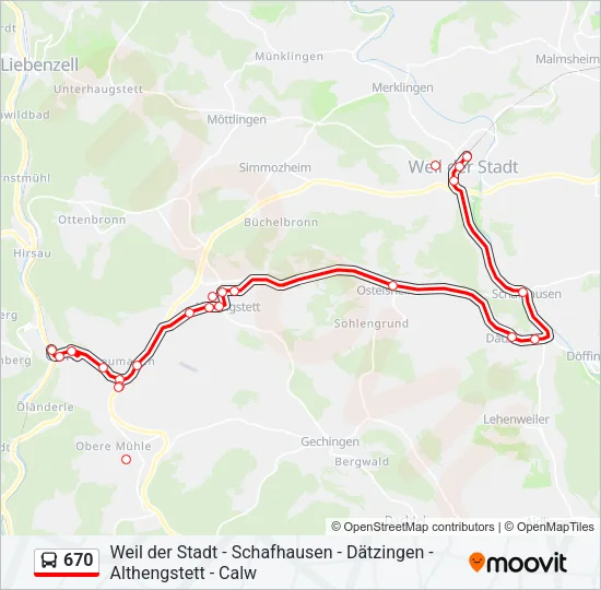 670 Bus Line Map