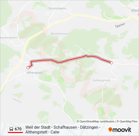 670 Bus Line Map