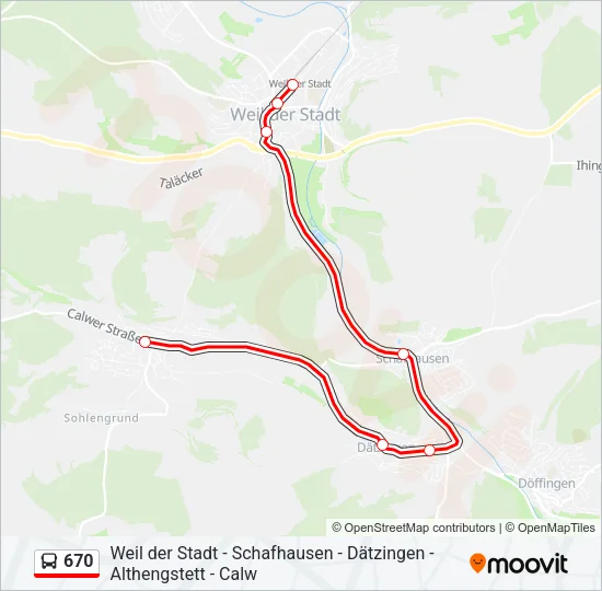 670 Bus Line Map