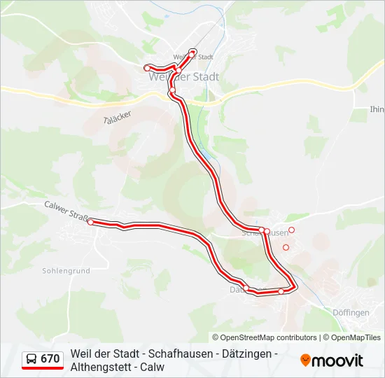 670 Bus Line Map