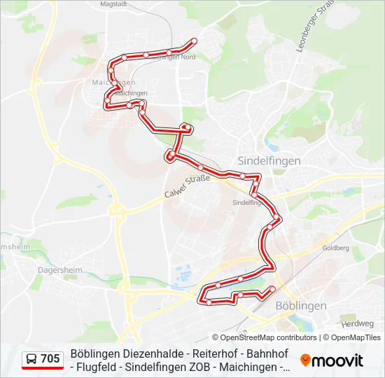 705 Bus Line Map