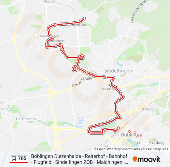 705 Bus Line Map