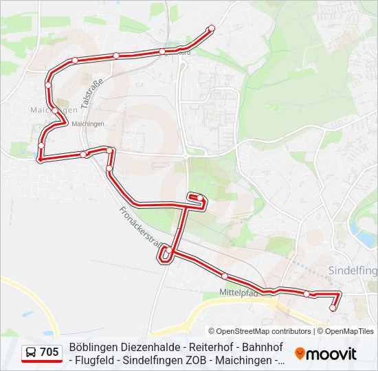 705 Bus Line Map