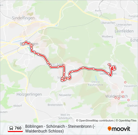 760 Bus Line Map