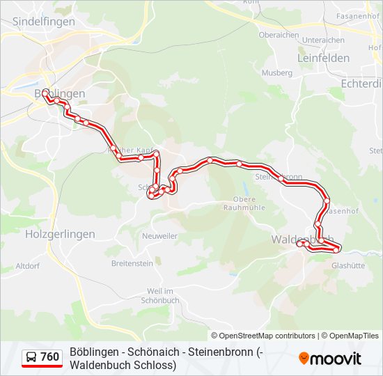 760 bus Line Map