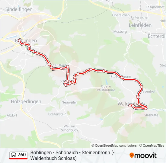 760 Bus Line Map