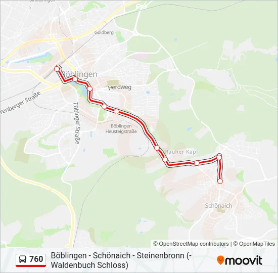 760 Bus Line Map