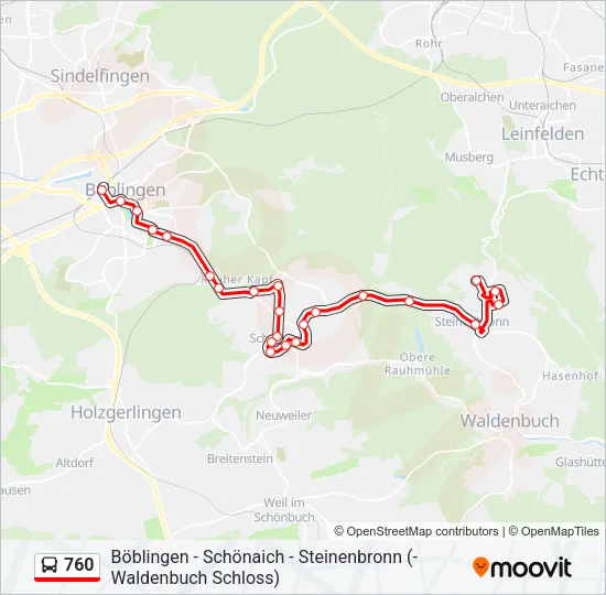 760 Bus Line Map