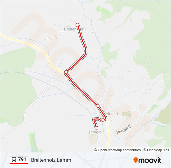 791 bus Line Map