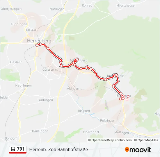 Buslinie 791 Karte