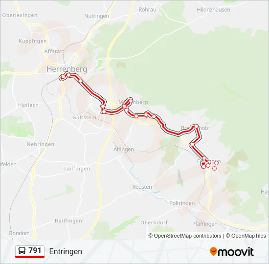 791 Bus Line Map