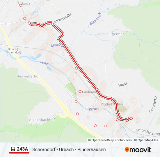 243A Bus Line Map