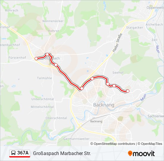 367A bus Line Map