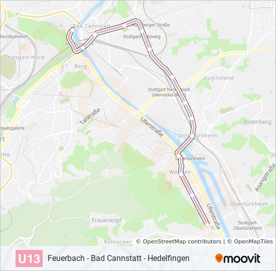 Метро U13: карта маршрута