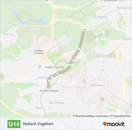 Метро U14: карта маршрута