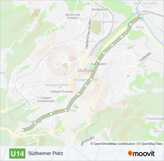 Метро U14: карта маршрута