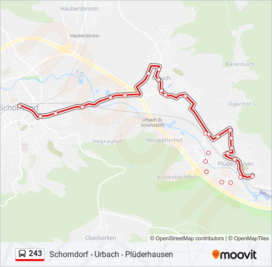 243 bus Line Map