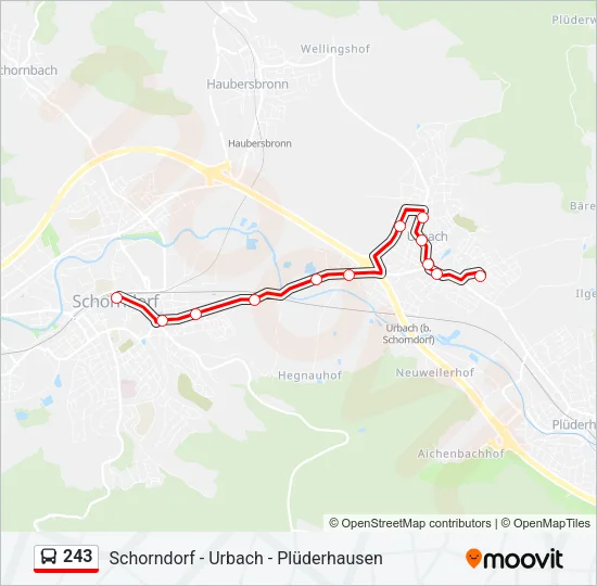 243 Bus Line Map