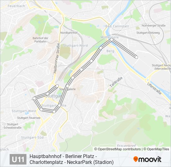 Метро U11: карта маршрута