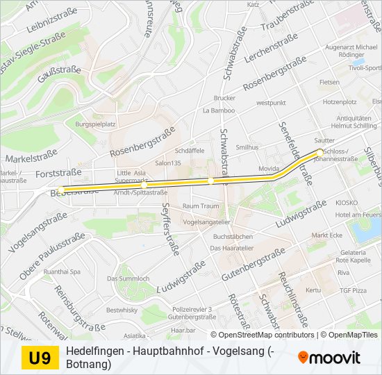 U9 subway Line Map