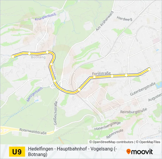 U9 Subway Line Map