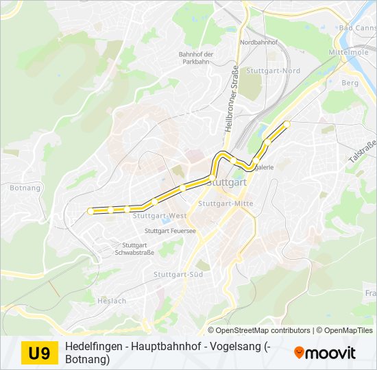 U9 subway Line Map