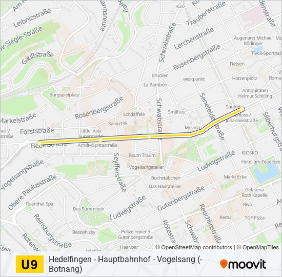 U9 subway Line Map