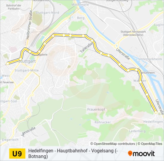 U-Bahnlinie U9 Karte