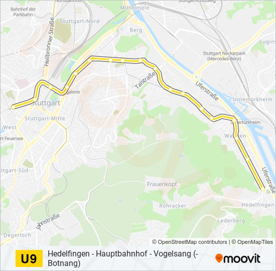 Метро U9: карта маршрута