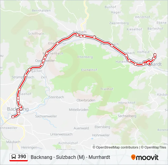 390 Bus Line Map