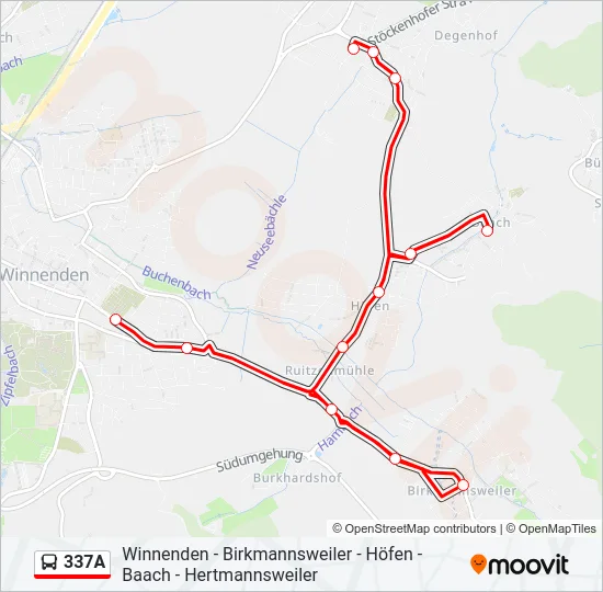 337A Bus Line Map