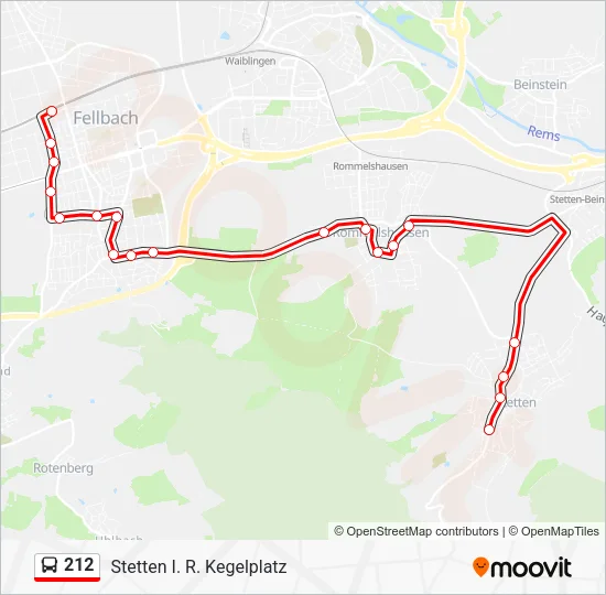 212 Bus Line Map