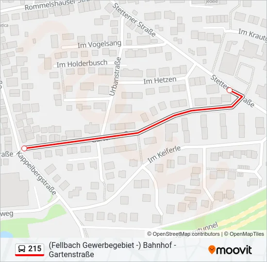 215 Bus Line Map