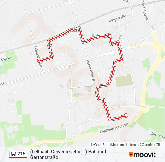 215 Bus Line Map