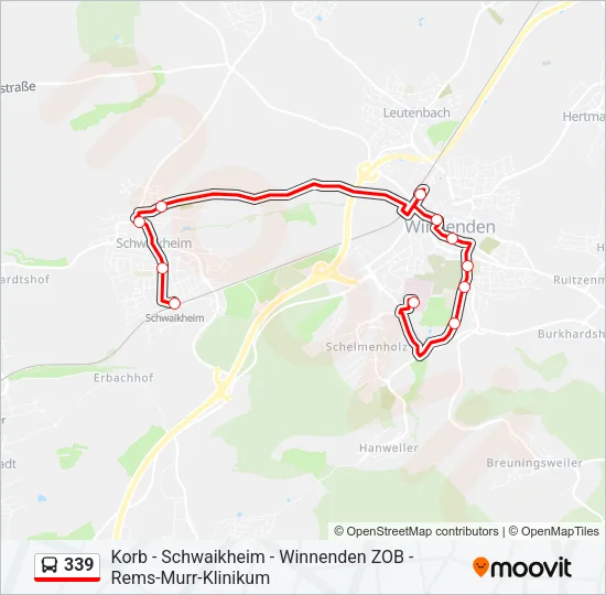 339 Bus Line Map