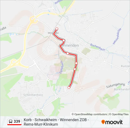 339 Bus Line Map