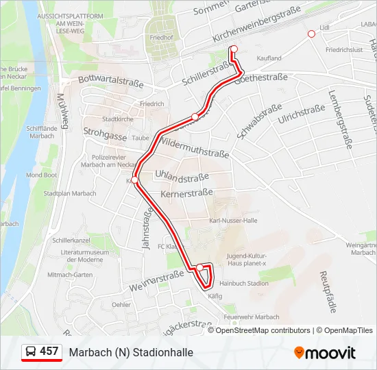 457 Bus Line Map
