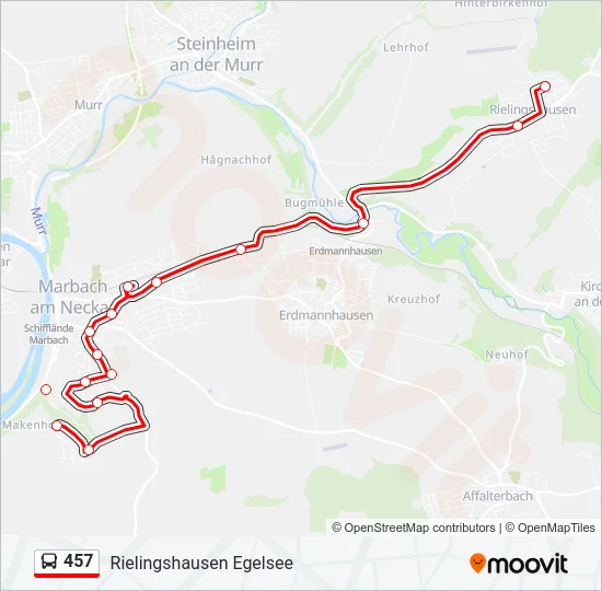 457 Bus Line Map