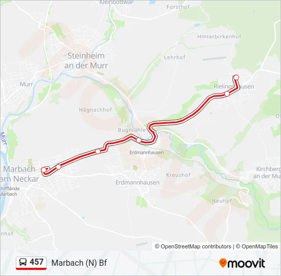 457 Bus Line Map